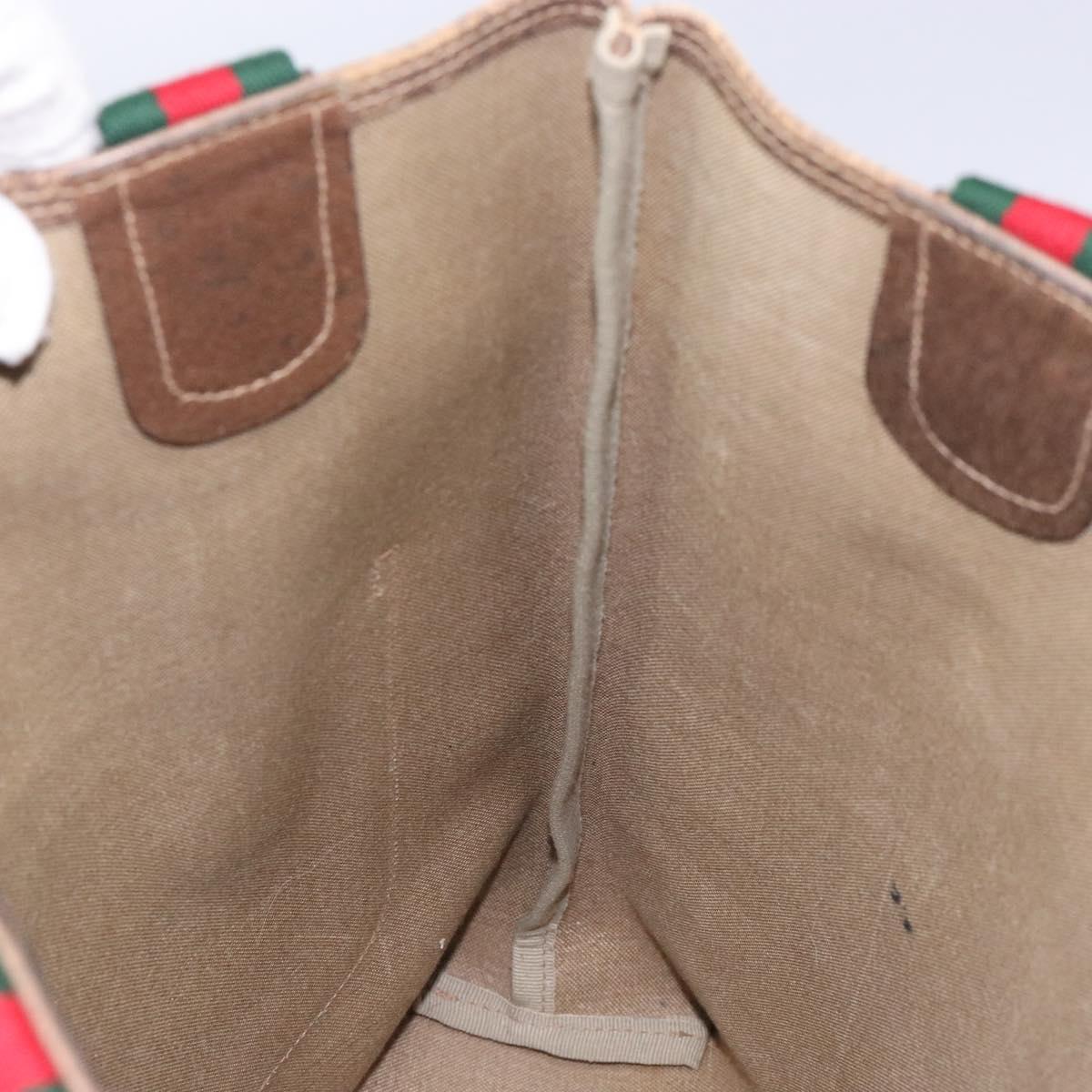 GUCCI GG Supreme Web Sherry Line Tote Bag PVC Beige Red 39 02 003 Auth 133158