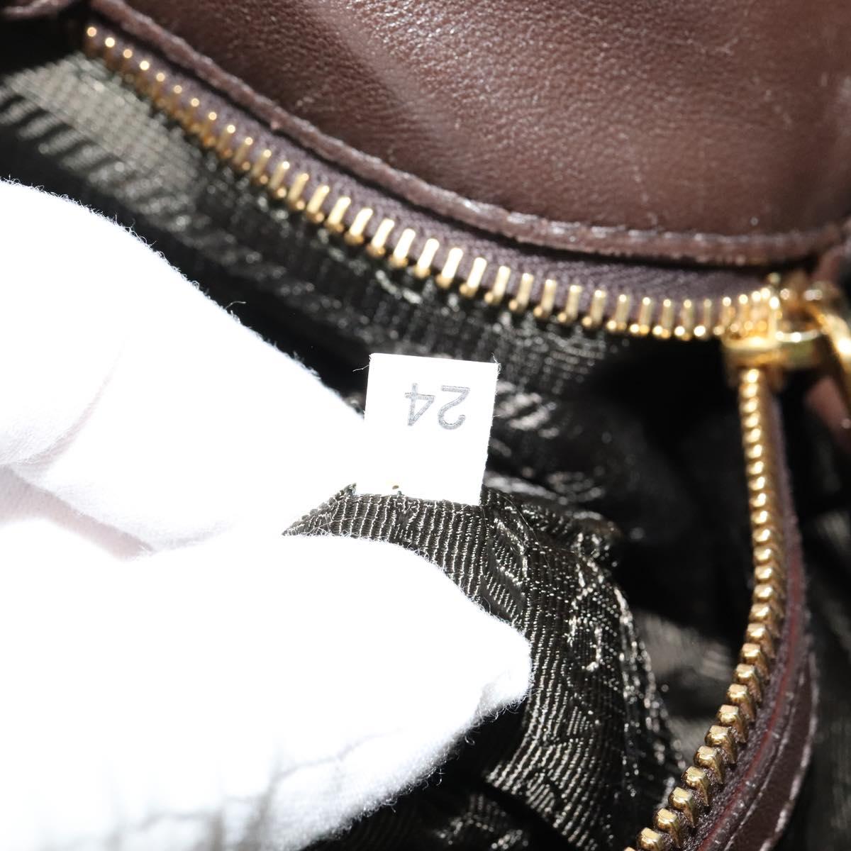 PRADA Hand Bag Nylon 2way Green Gold Auth 133162