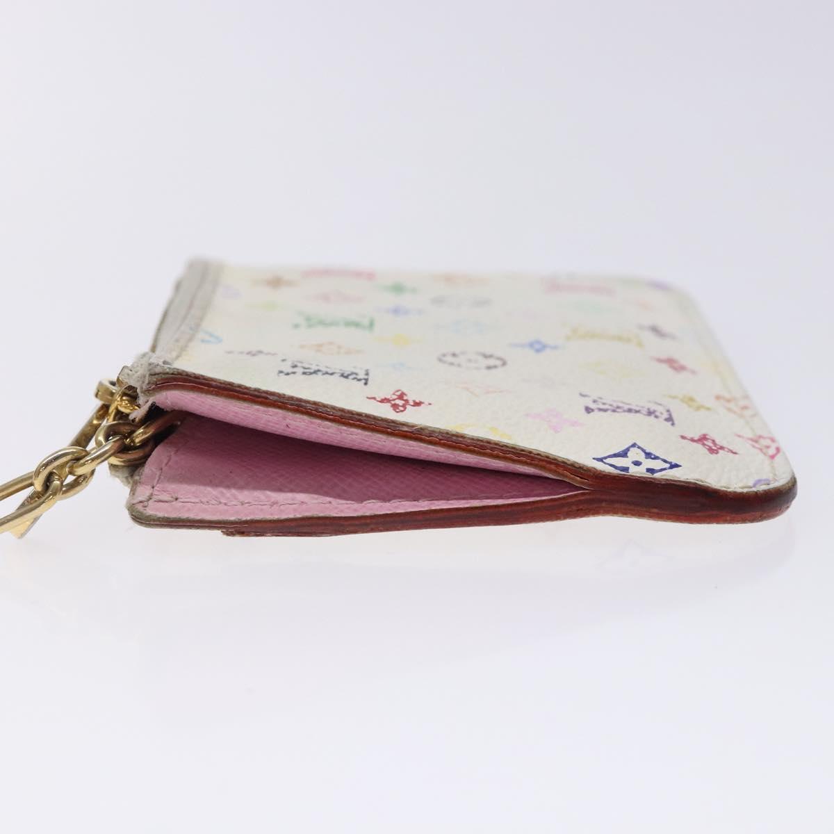 LOUIS VUITTON Monogram Multicolor Pochette Cles NM White M93734 LV Auth 133176