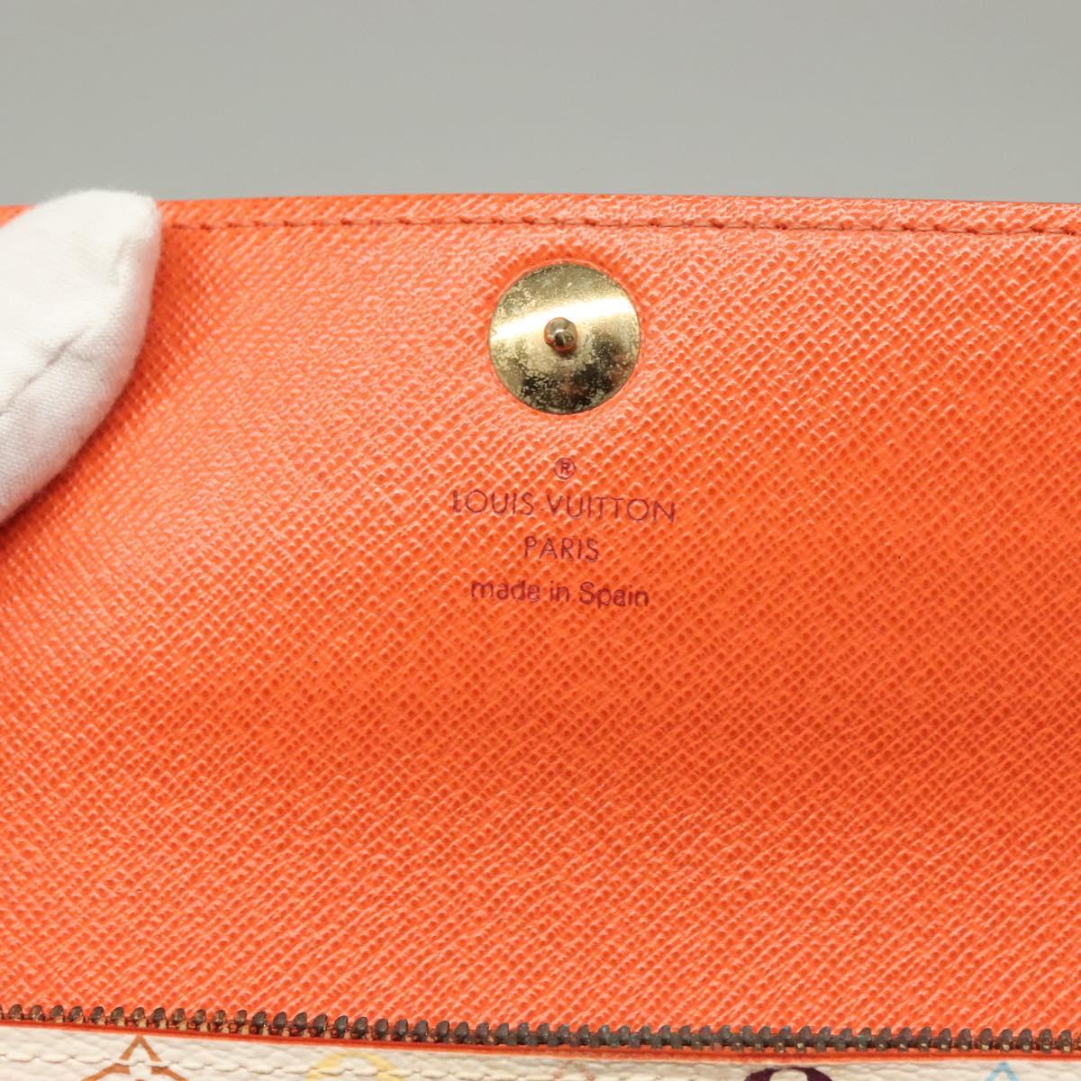 LOUIS VUITTON Multicolor Portefeuille Sarah Wallet White M93532 LV Auth 133177