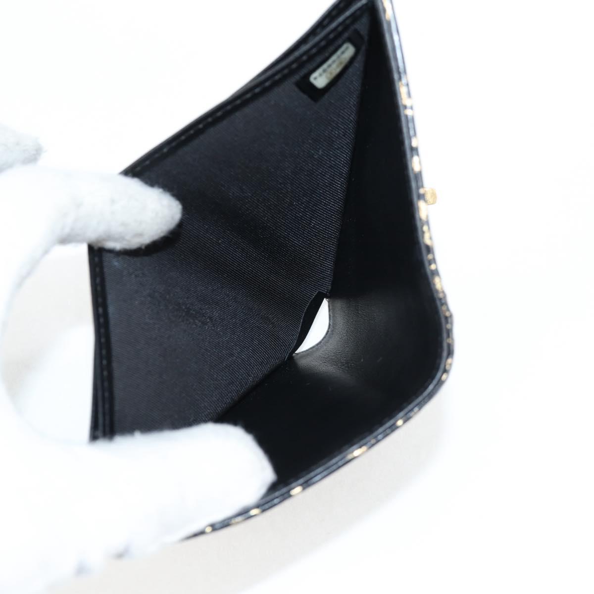 CHANEL Wallet Leather Black Gold CC Auth 133181V