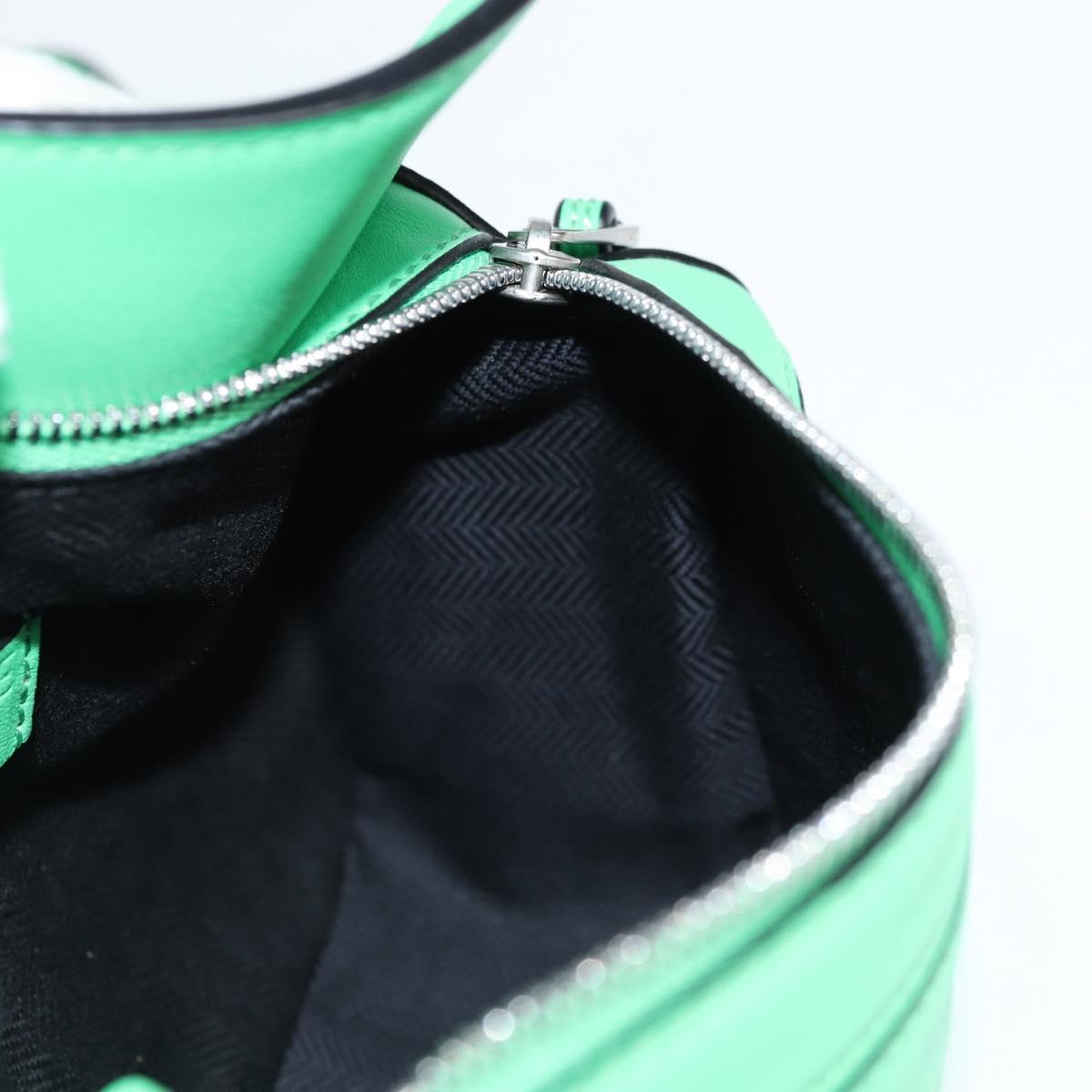 LOEWE Anagram Puzzle Body Bag Leather Green Silver Auth 133192SAM