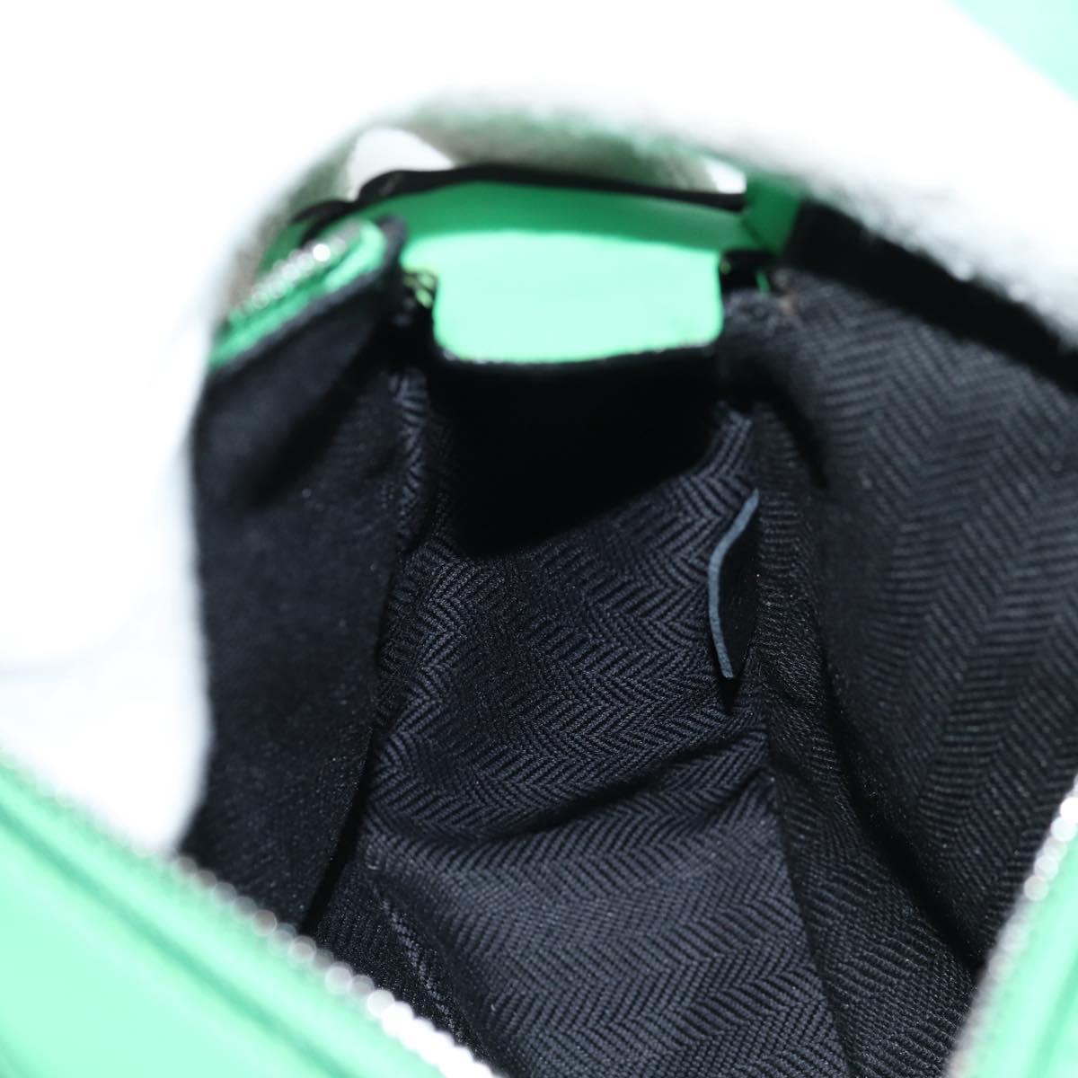 LOEWE Anagram Puzzle Body Bag Leather Green Silver Auth 133192SAM