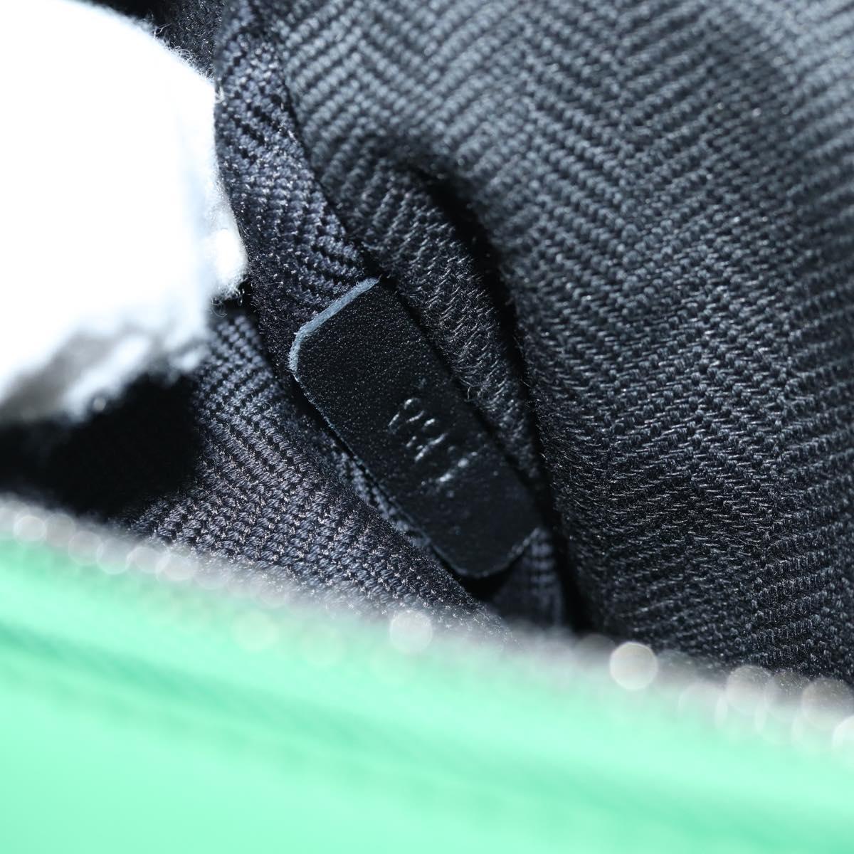 LOEWE Anagram Puzzle Body Bag Leather Green Silver Auth 133192SAM