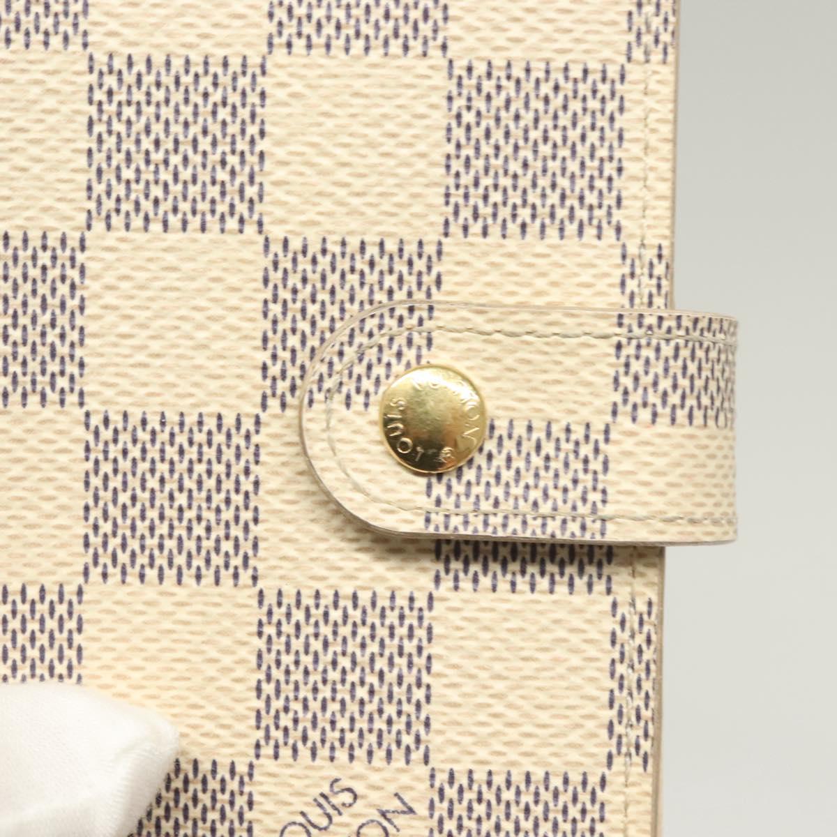 LOUIS VUITTON Damier Azur Agenda PM Day Planner Cover R20706 LV Auth 133199