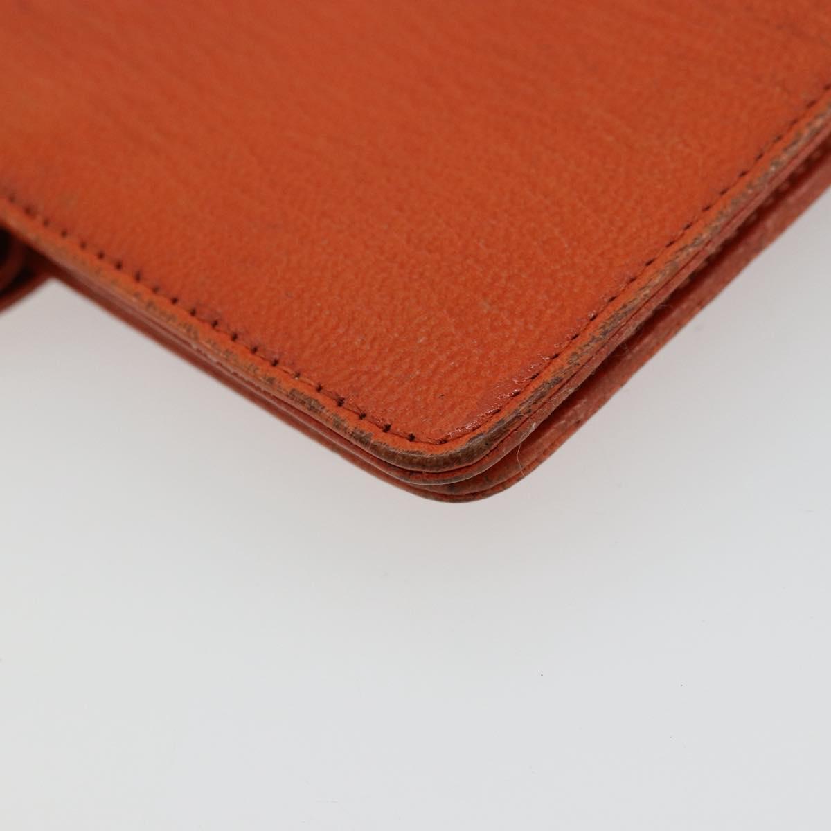 CHANEL Day Planner Cover Leather Orange CC Auth 133201