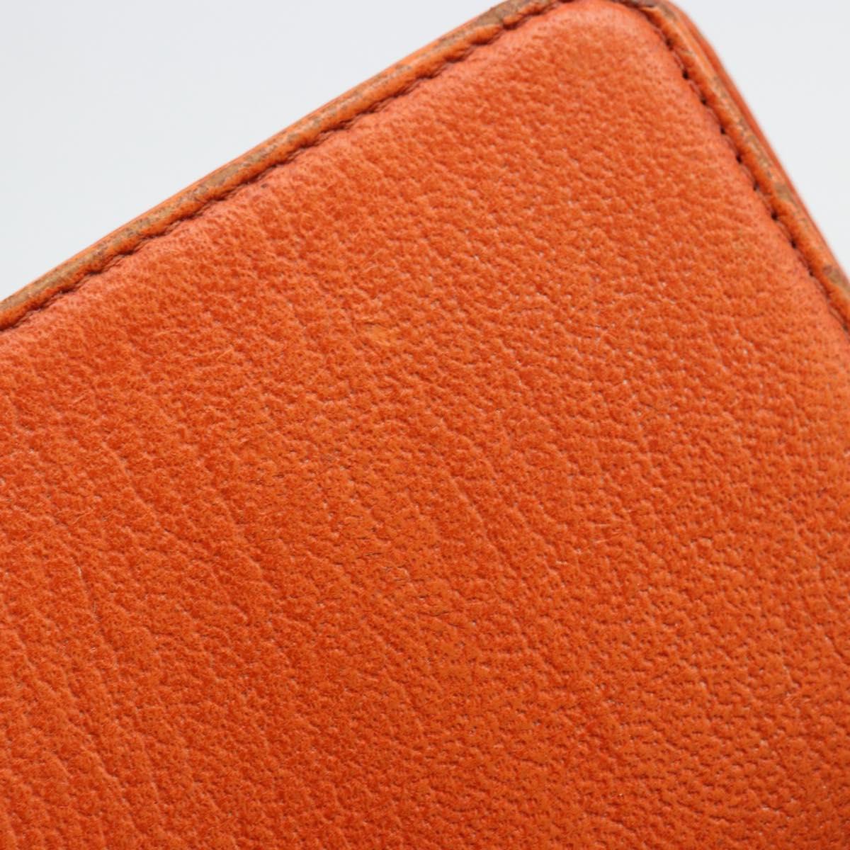 CHANEL Day Planner Cover Leather Orange CC Auth 133201