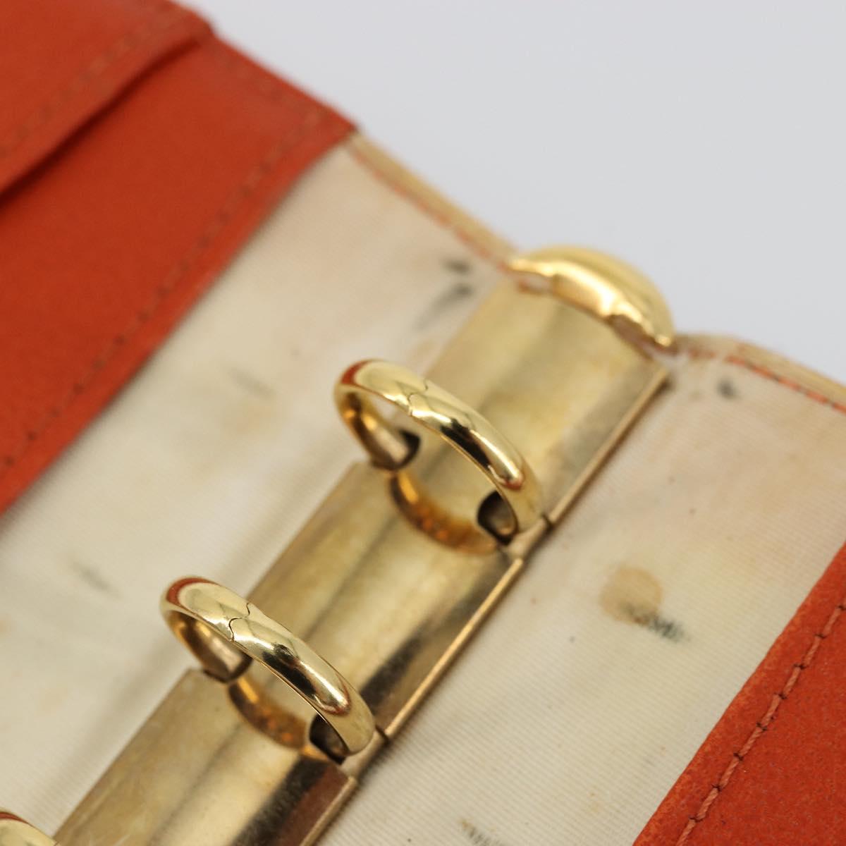 CHANEL Day Planner Cover Leather Orange CC Auth 133201