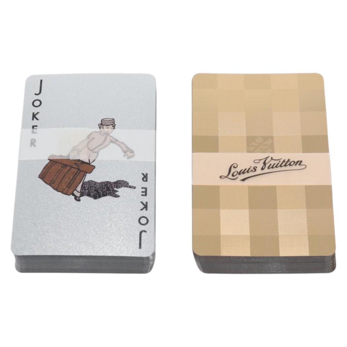 LOUIS VUITTON Damier Playing Cards set Silver Gold LV Auth 133203SAM