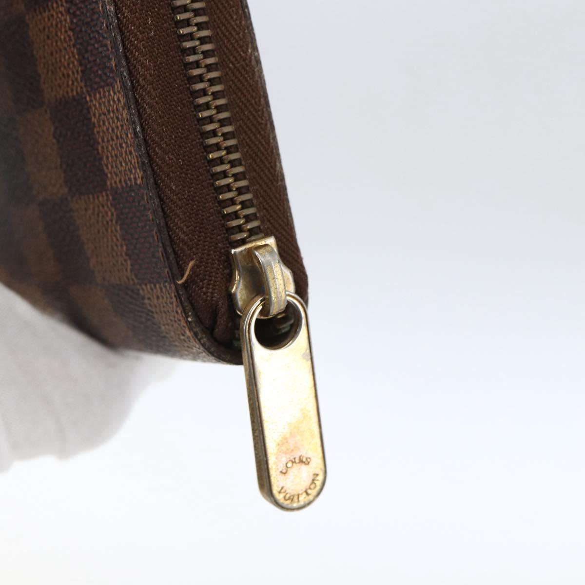 LOUIS VUITTON Damier Ebene Zippy Organizer Long Wallet N60003 LV Auth 133223