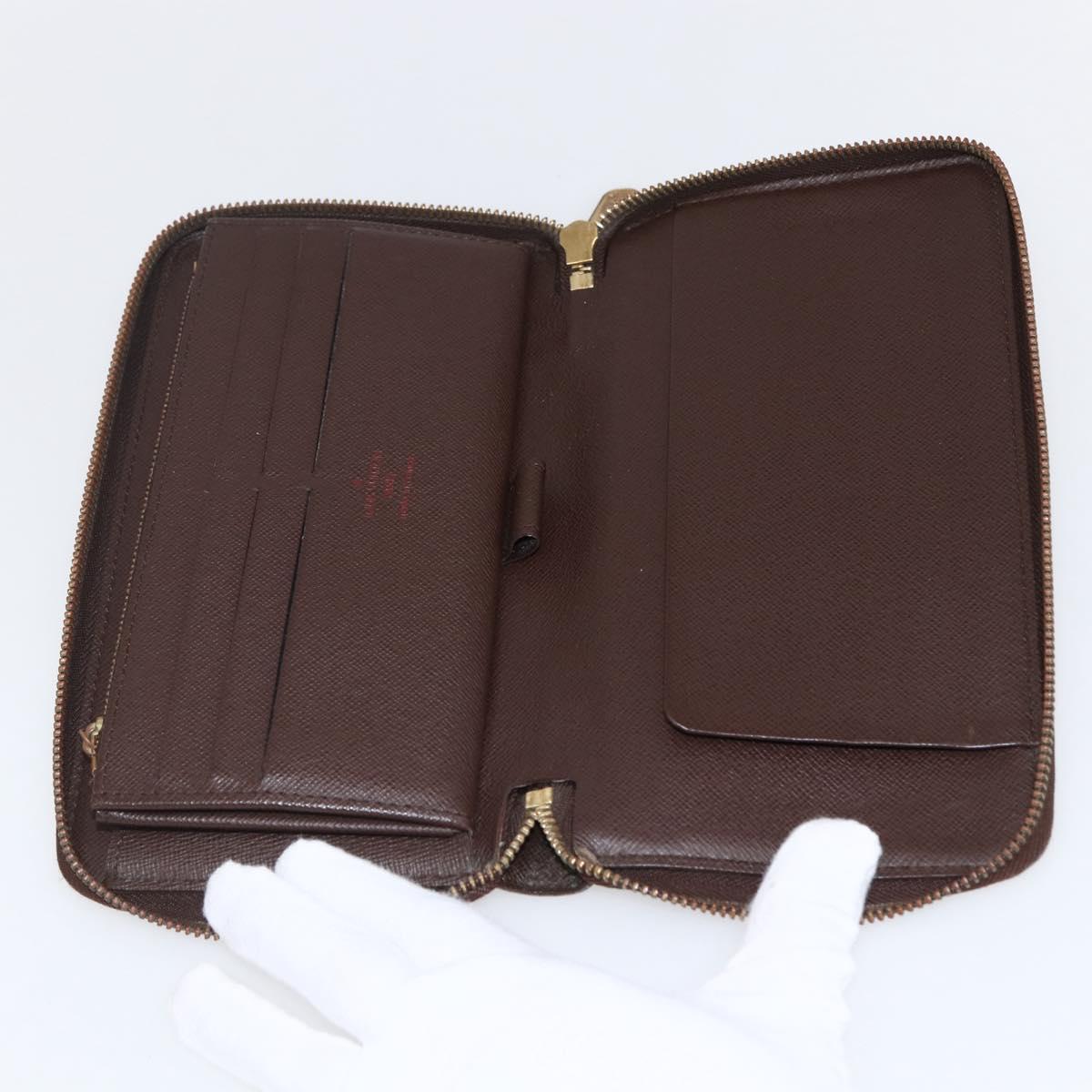 LOUIS VUITTON Damier Ebene Zippy Organizer Long Wallet N60003 LV Auth 133223