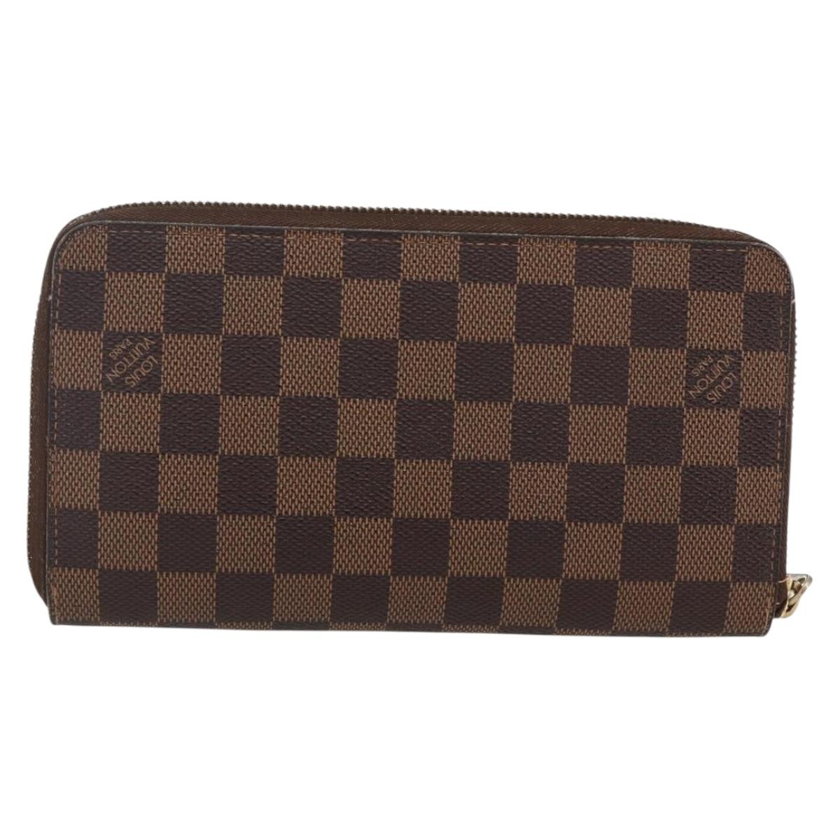 LOUIS VUITTON Damier Ebene Zippy Organizer Long Wallet N60003 LV Auth 133223
