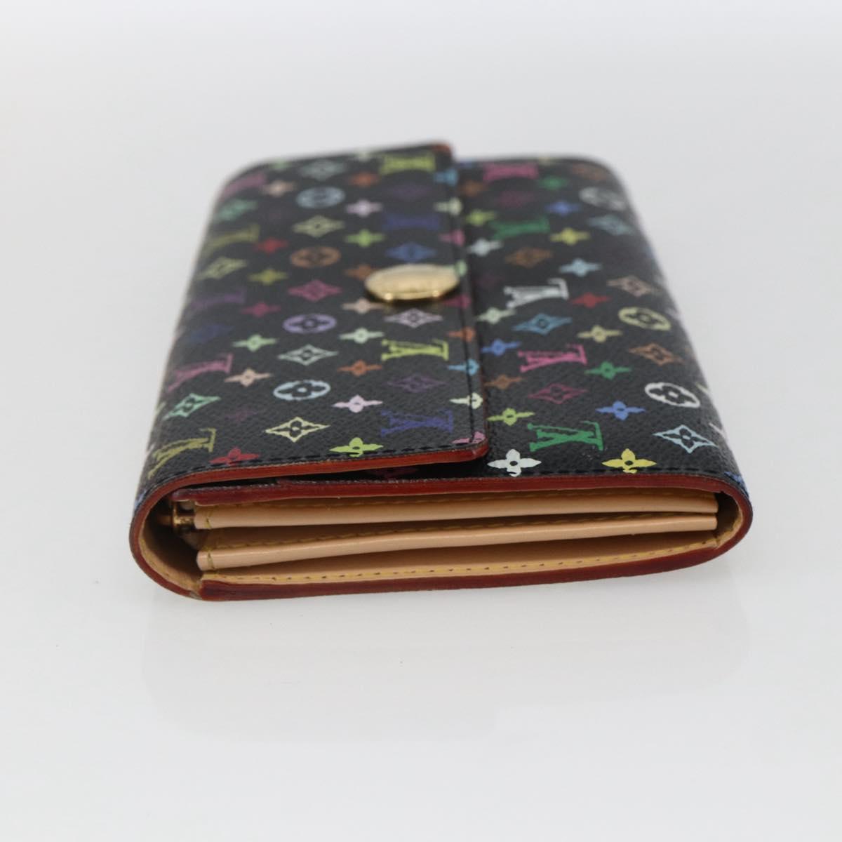 LOUIS VUITTON Multicolor Portefeiulle Sarah Wallet Black M60668 LV Auth 133224V