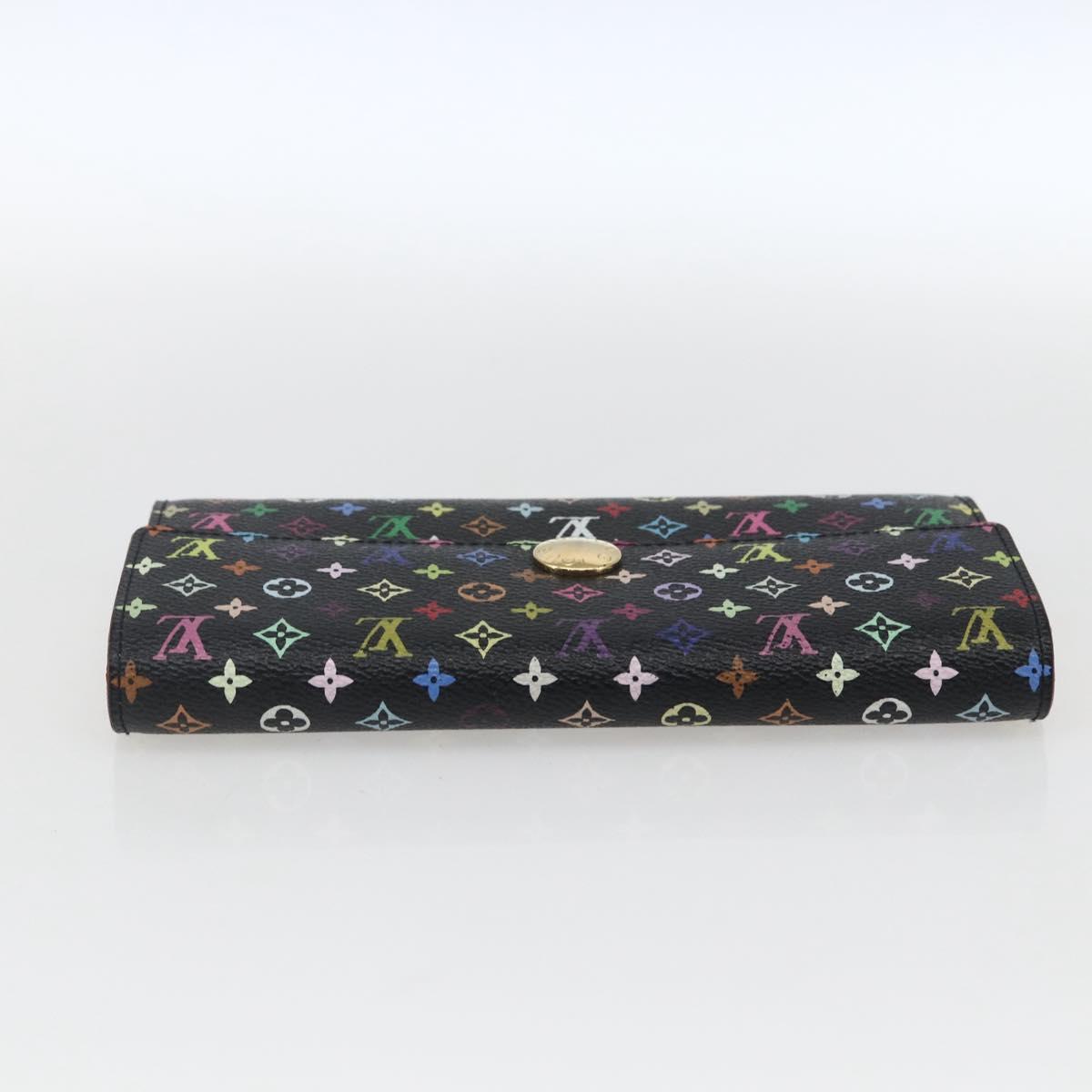 LOUIS VUITTON Multicolor Portefeiulle Sarah Wallet Black M60668 LV Auth 133224V