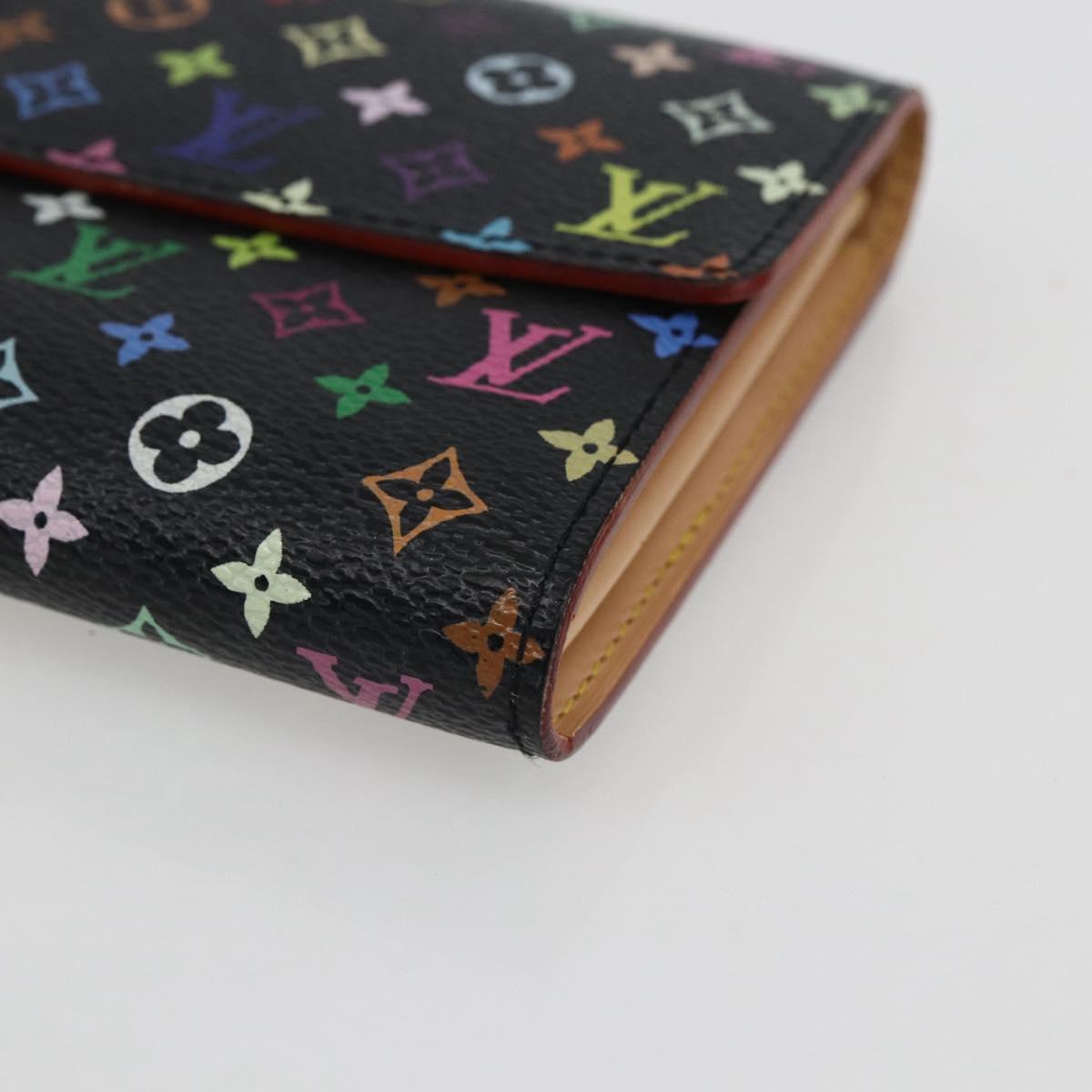 LOUIS VUITTON Multicolor Portefeiulle Sarah Wallet Black M60668 LV Auth 133224V