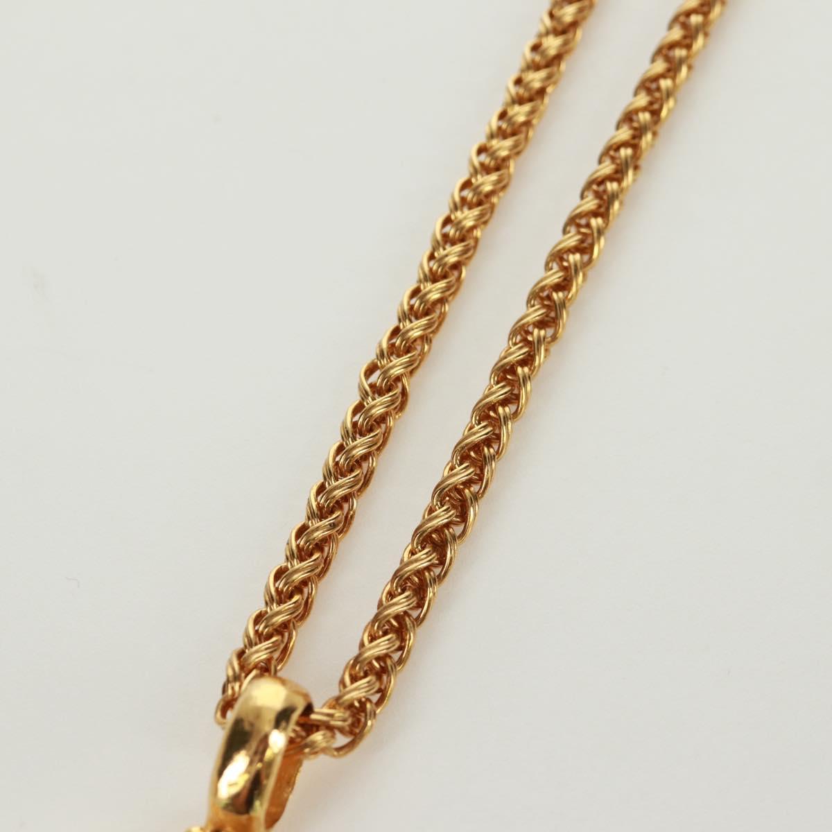 CHANEL Loupe Necklace metal Gold CC Auth 133226V