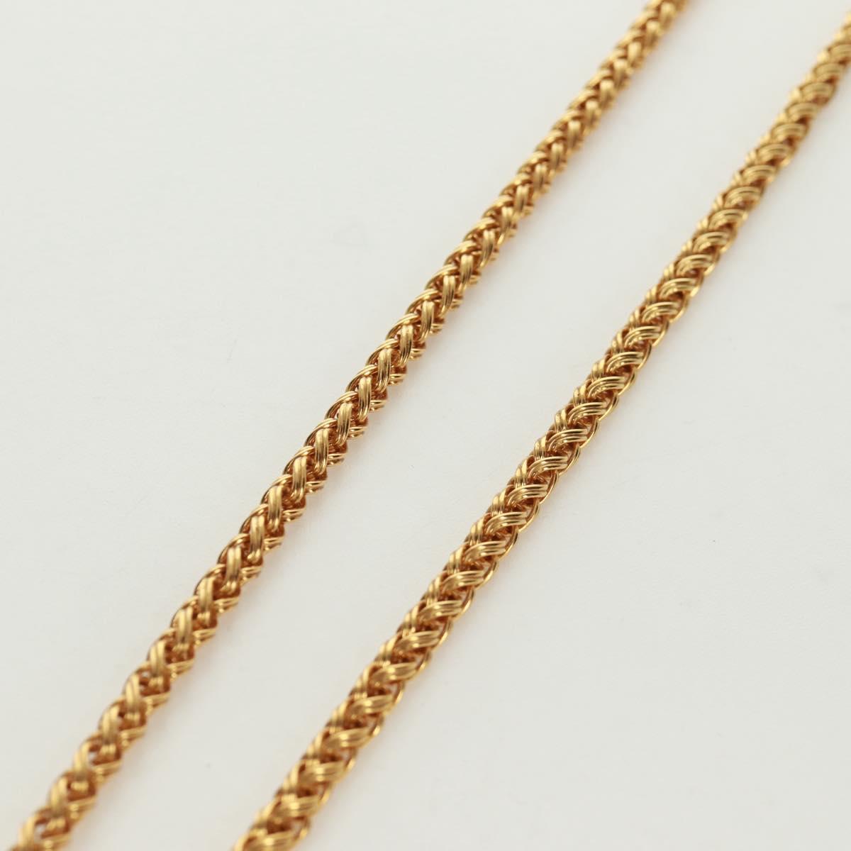 CHANEL Loupe Necklace metal Gold CC Auth 133226V