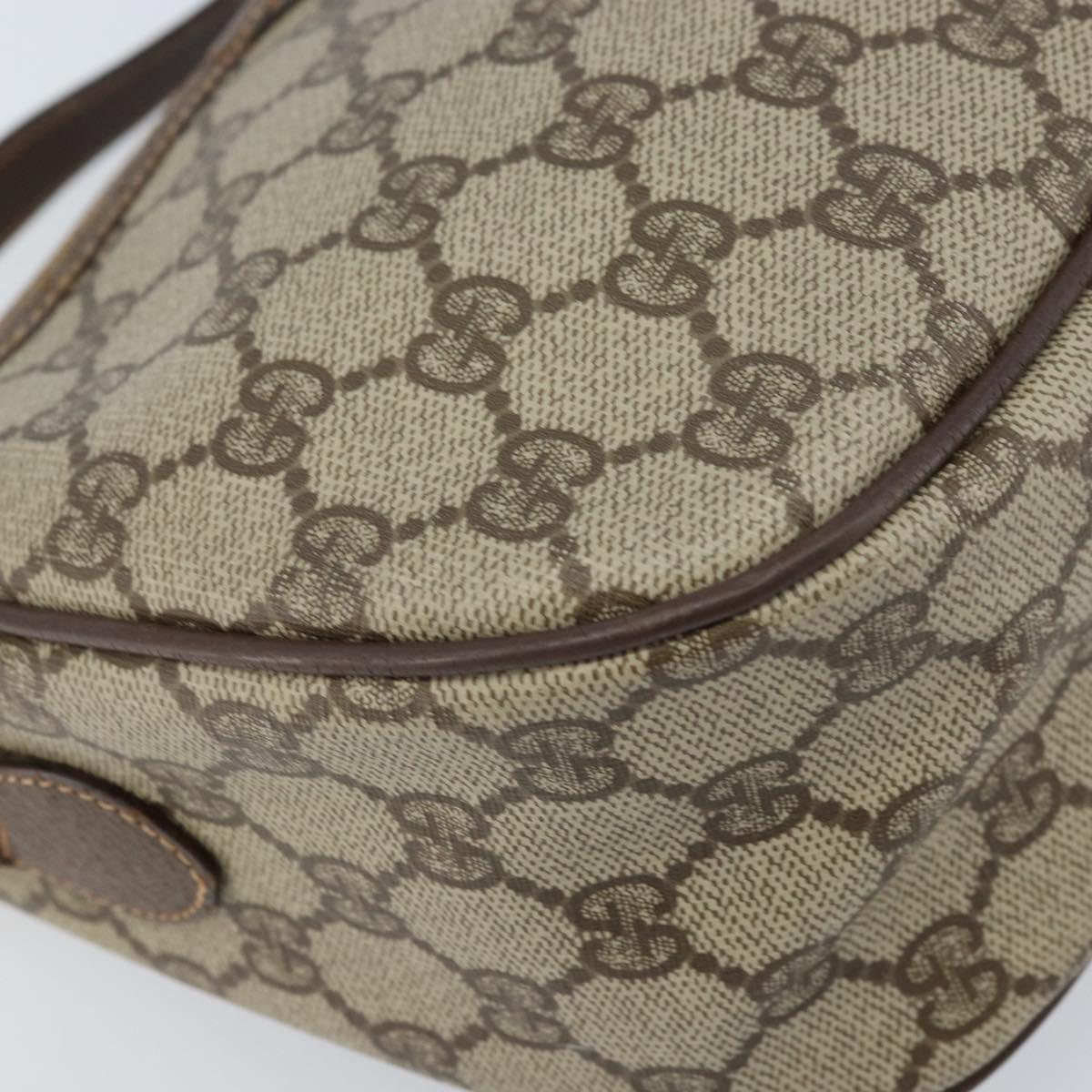 GUCCI GG Supreme Web Sherry Line Bag PVC Beige Gold 89 02 077 Auth 133234
