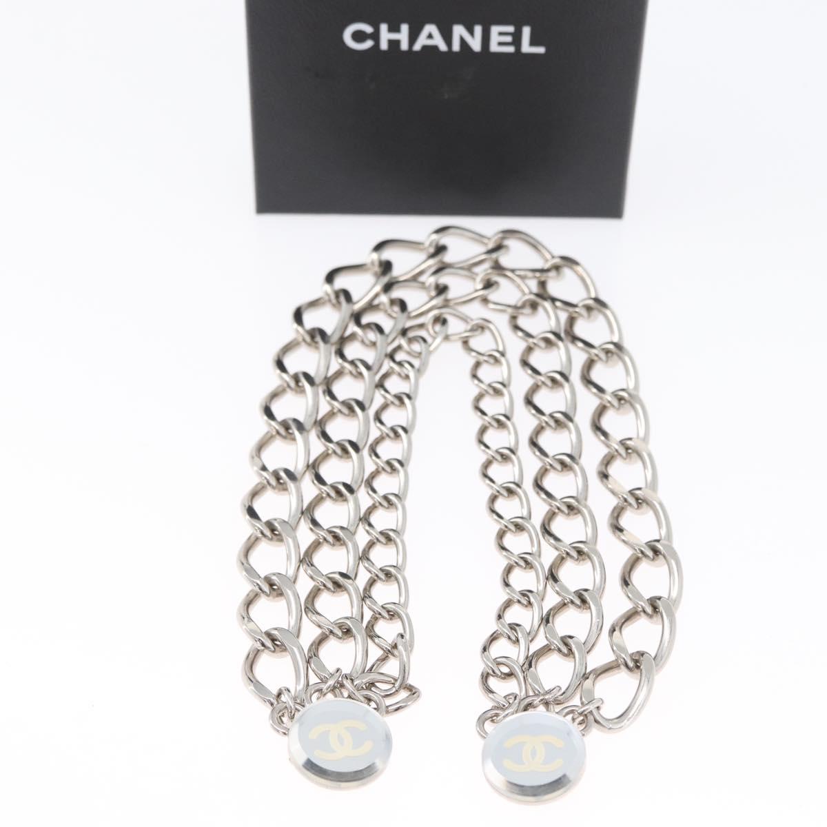 CHANEL COCO Mark Chain Clip for Costumes Belt metal Silver CC Auth 133239M