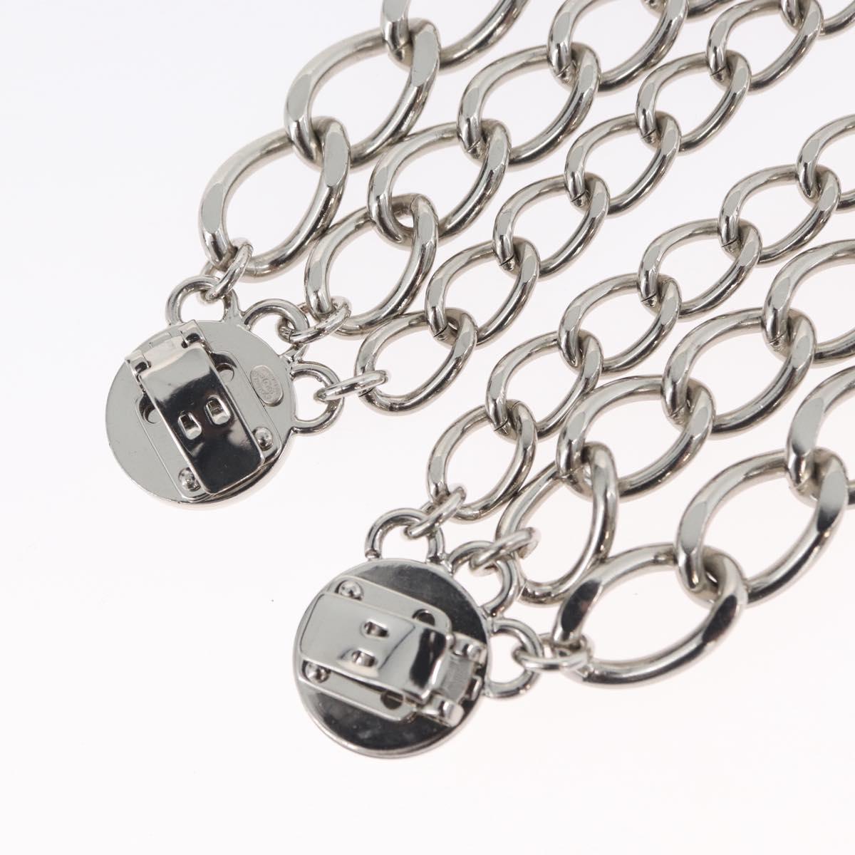 CHANEL COCO Mark Chain Clip for Costumes Belt metal Silver CC Auth 133239M