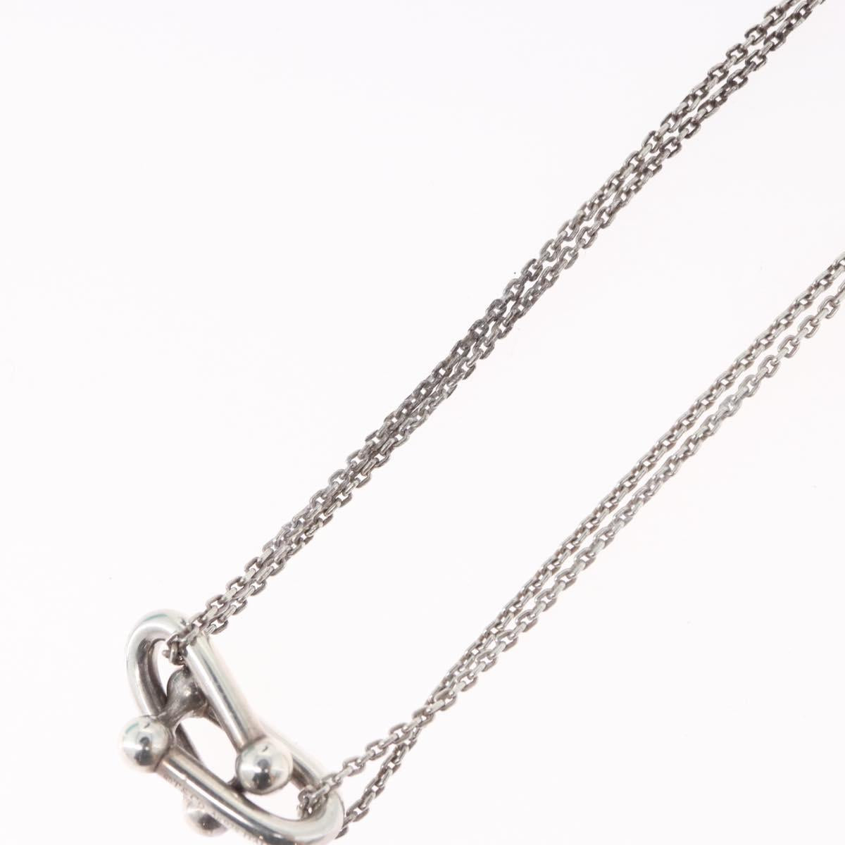 TIFFANY&Co. Hardware Double Link Necklace Ag925 Silver Auth 133241SAM