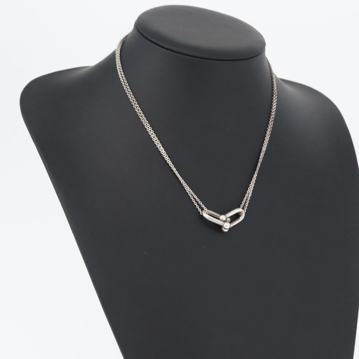 TIFFANY&Co. Hardware Double Link Necklace Ag925 Silver Auth 133241SAM