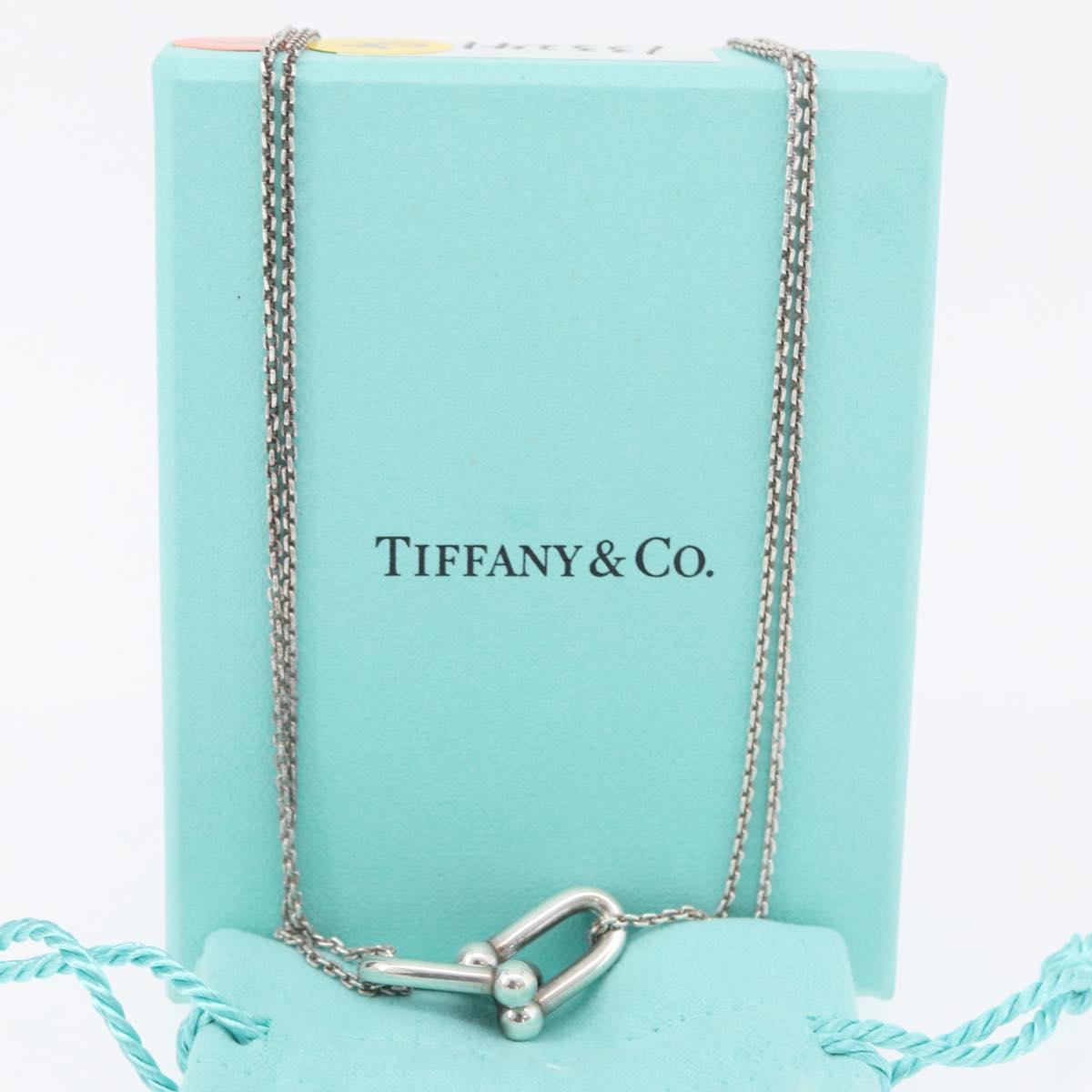 TIFFANY&Co. Hardware Double Link Necklace Ag925 Silver Auth 133241SAM