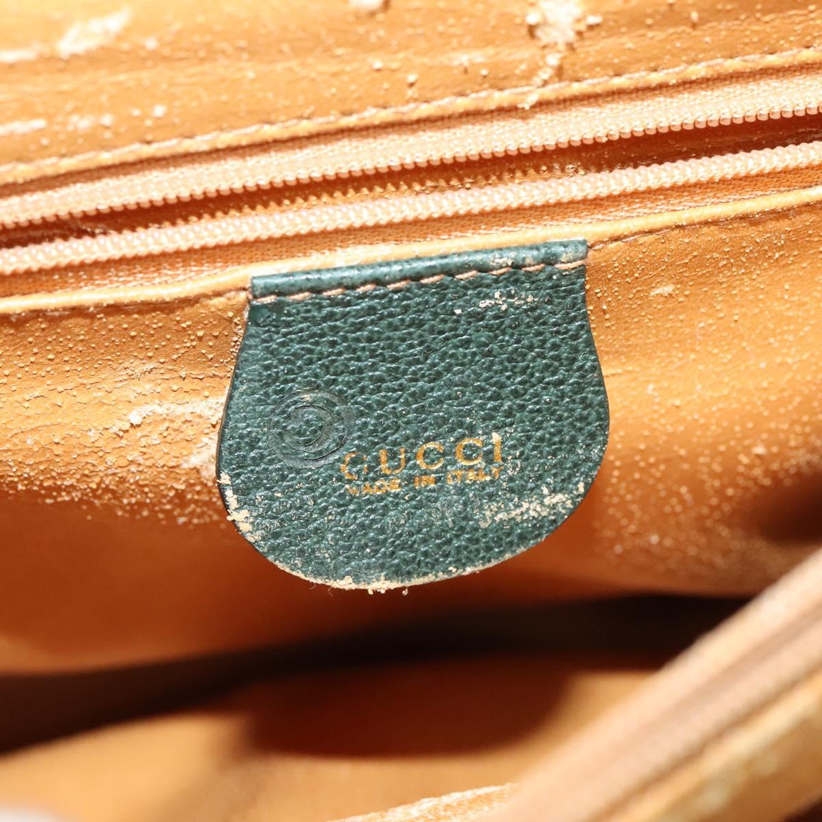 GUCCI Bamboo Hand Bag Suede Green Gold 002 123 0260 Auth 133272