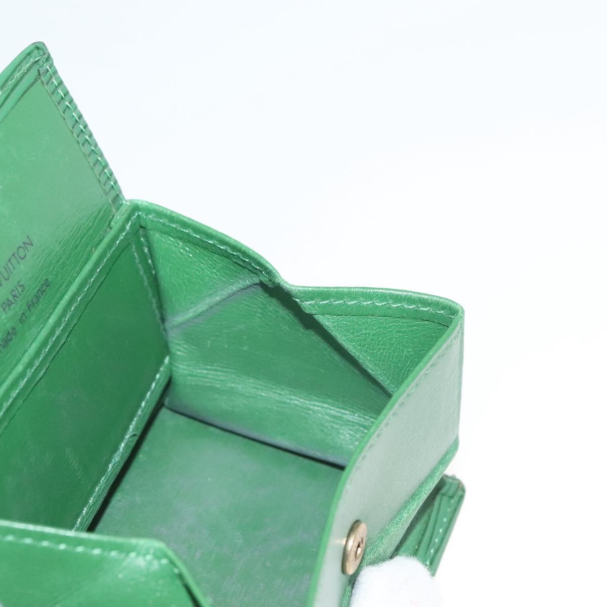 LOUIS VUITTON Epi Porte Monnaie Boite Coin Purse Green M63694 LV Auth 133286