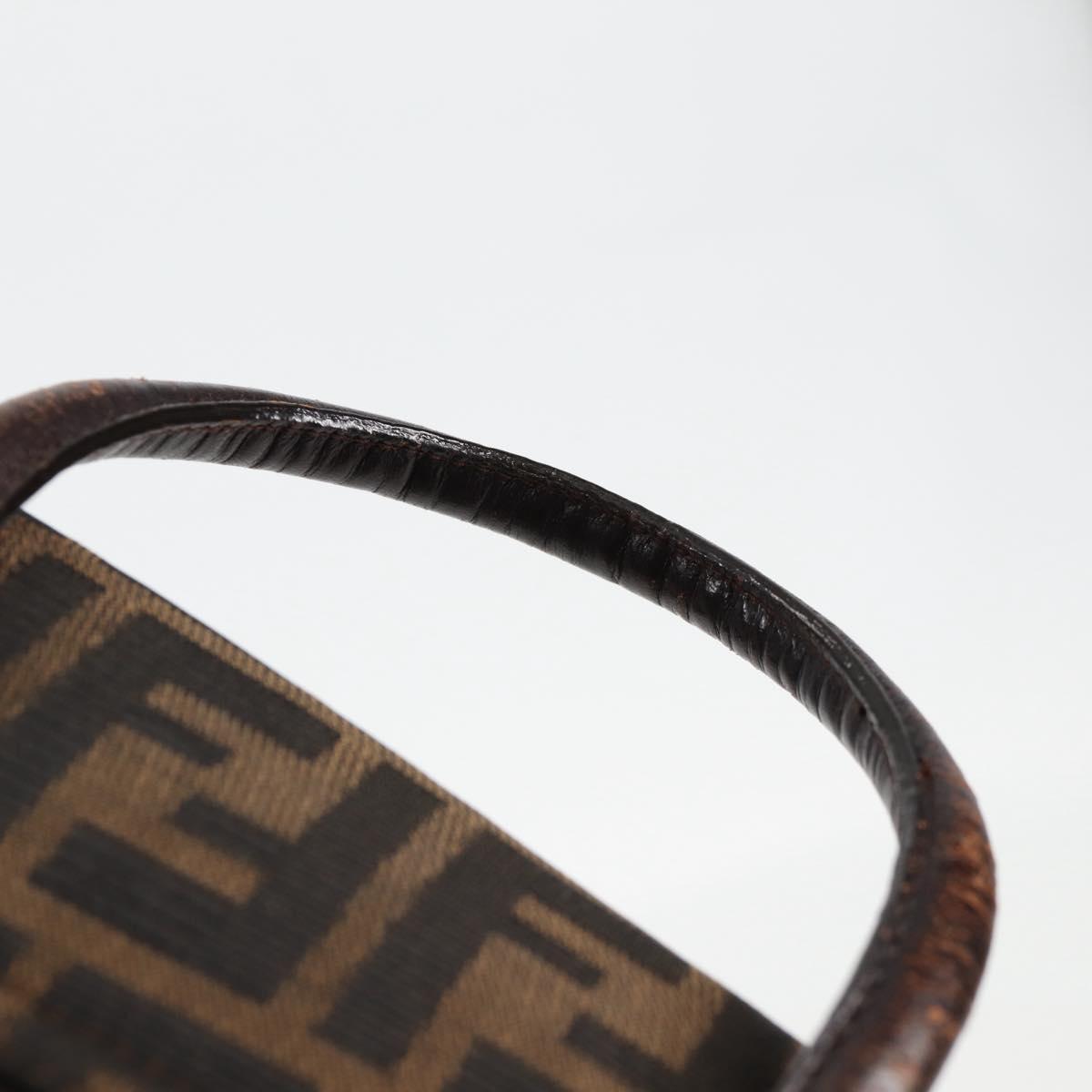 FENDI Zucca Canvas Backpack Black Brown gold Auth 133306