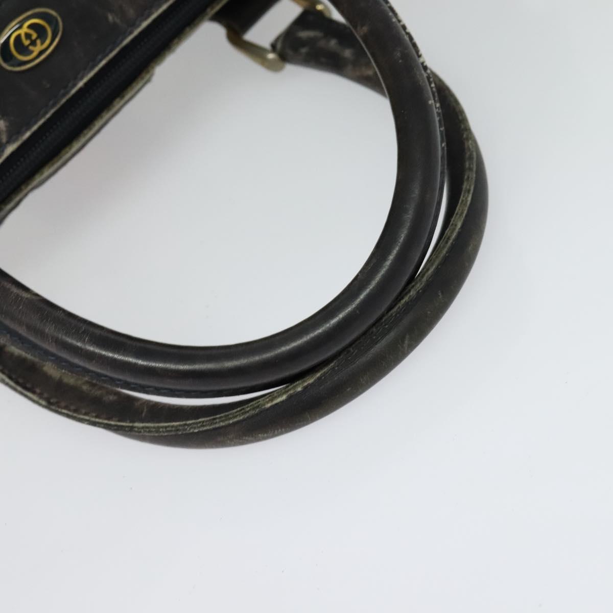 GUCCI GG Supreme Sherry Line Boston Bag PVC Navy Gold 24 012 3842 Auth 133308