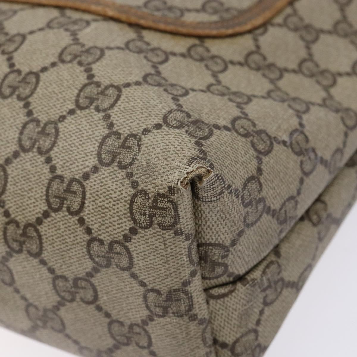 GUCCI GG Supreme Web Sherry Line Tote Bag PVC Beige 39 02 003 Auth 133314