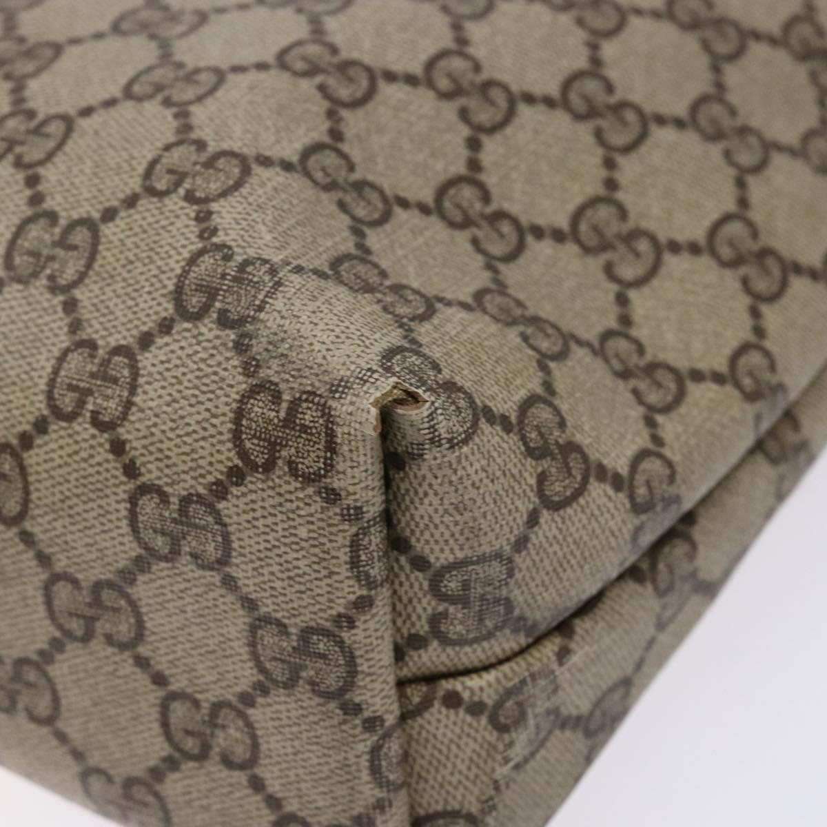 GUCCI GG Supreme Web Sherry Line Tote Bag PVC Beige 39 02 003 Auth 133314