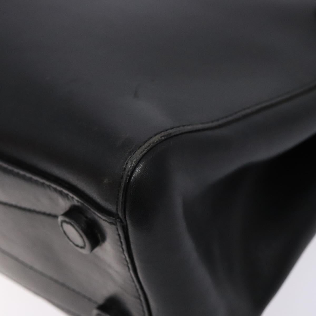 PRADA Hand Bag Leather Black Auth 133317