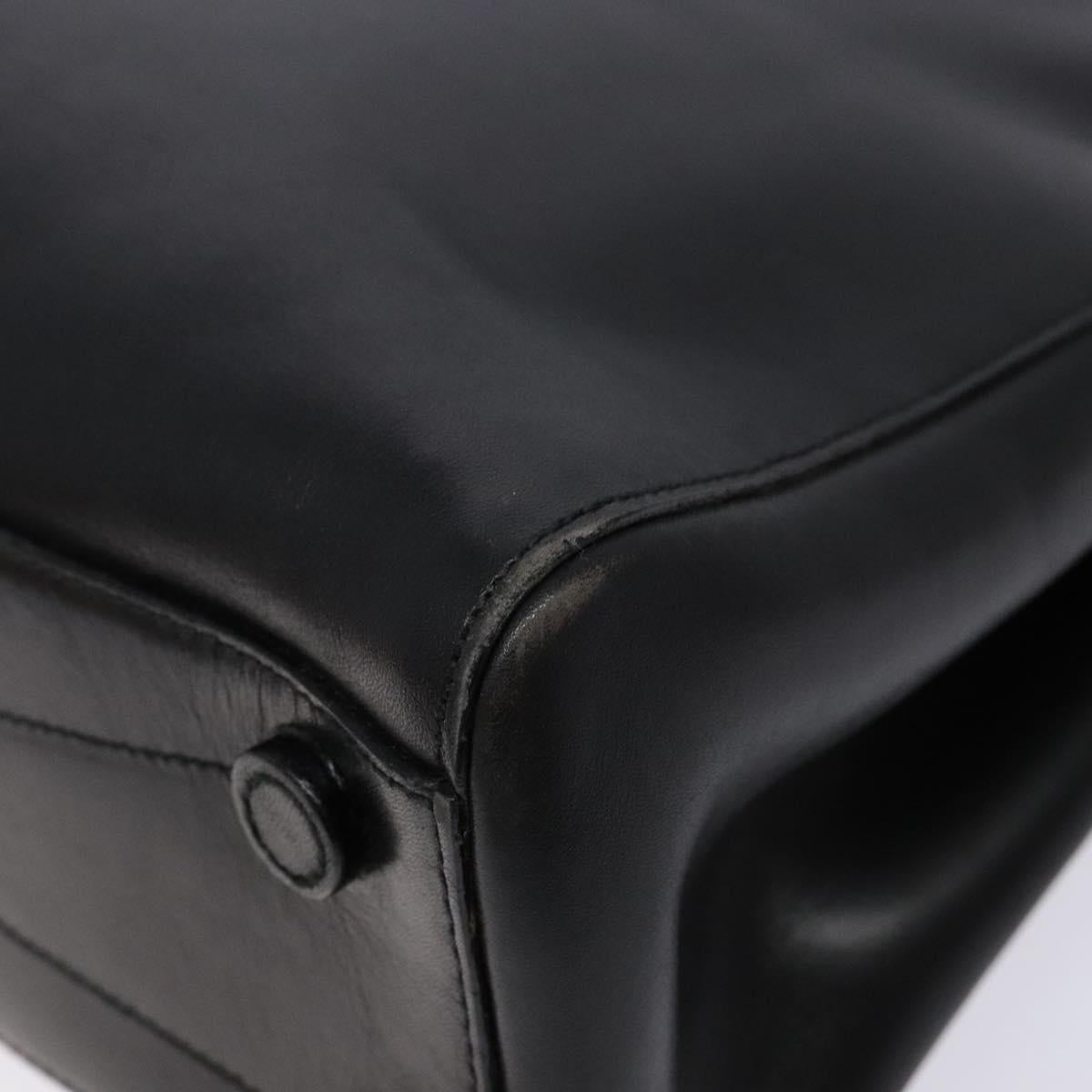 PRADA Hand Bag Leather Black Auth 133317