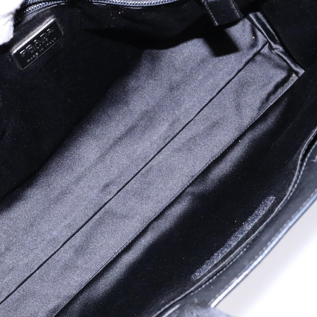 PRADA Hand Bag Leather Black Auth 133317