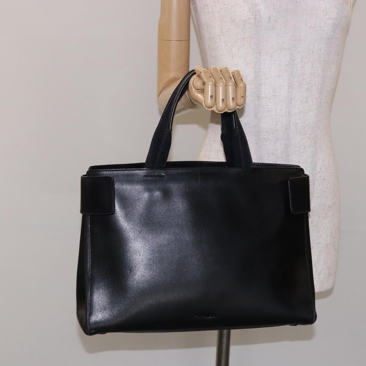 PRADA Hand Bag Leather Black Auth 133317