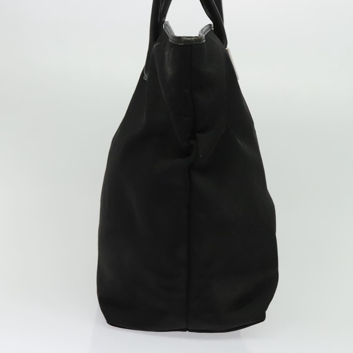 GUCCI Tote Bag Canvas Black Silver 002 2123 0456 Auth 133320