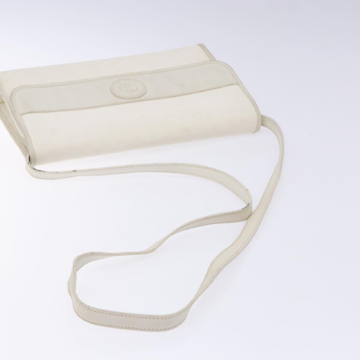 GUCCI Micro GG Supreme Shoulder Bag PVC White Gold 004 58 0264 Auth 133321