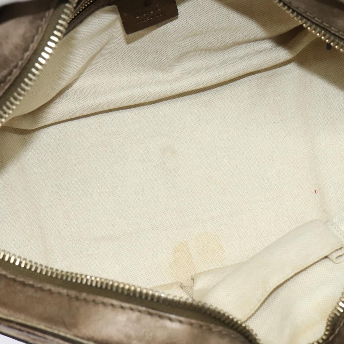 GUCCI Heart Bit GG Canvas Hand Bag 2way Brown Gold 269955 Auth 133323