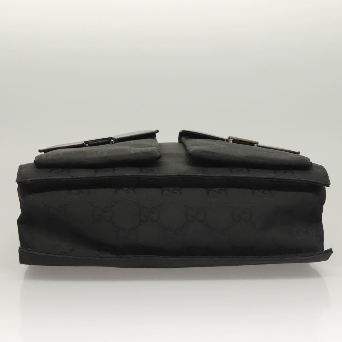 GUCCI GG Canvas Tote Bag Silver Black Auth 133326