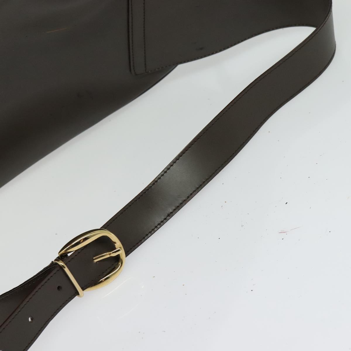 GUCCI Bamboo Body Bag Leather Brown Gold 003 3444 0027 Auth 133328