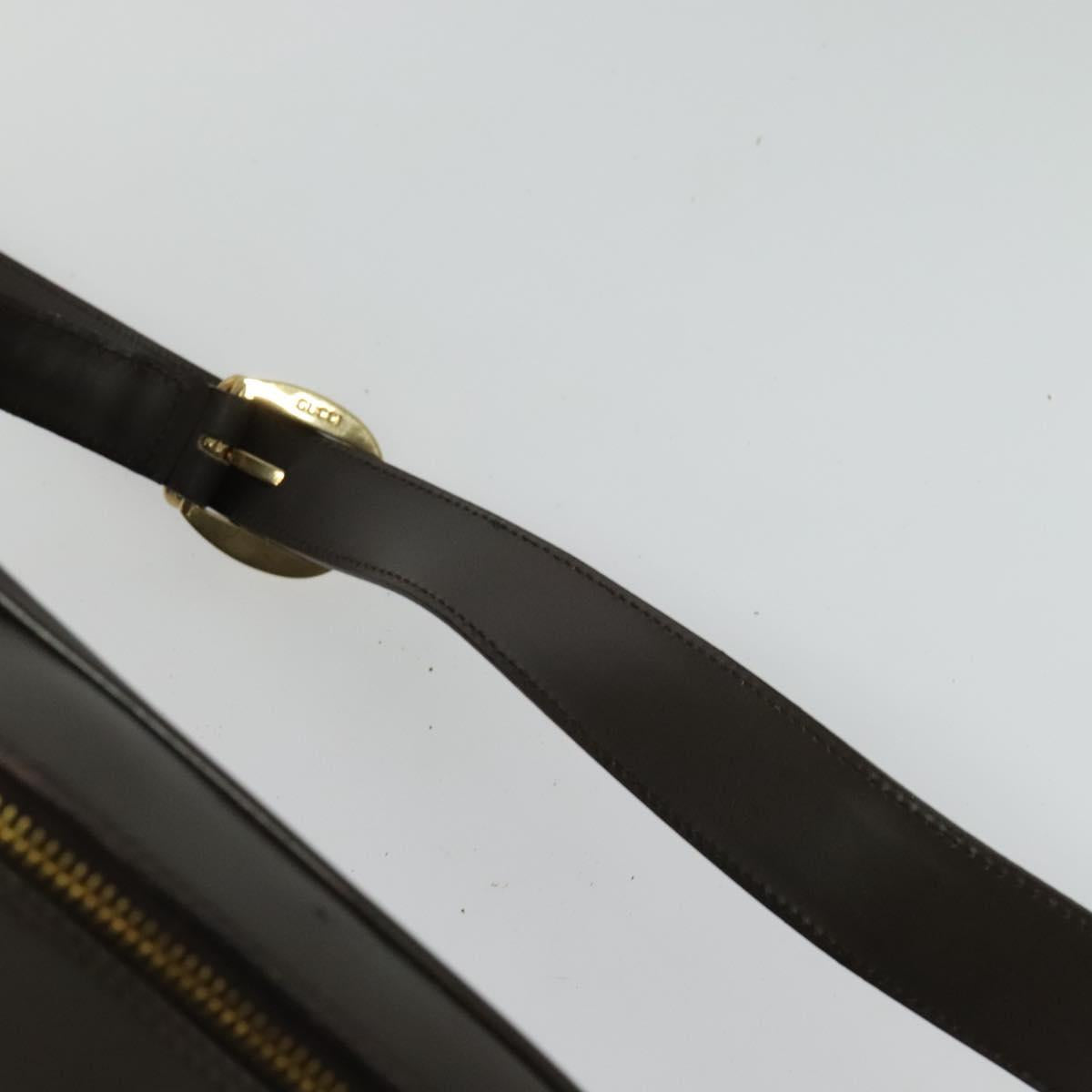 GUCCI Bamboo Body Bag Leather Brown Gold 003 3444 0027 Auth 133328