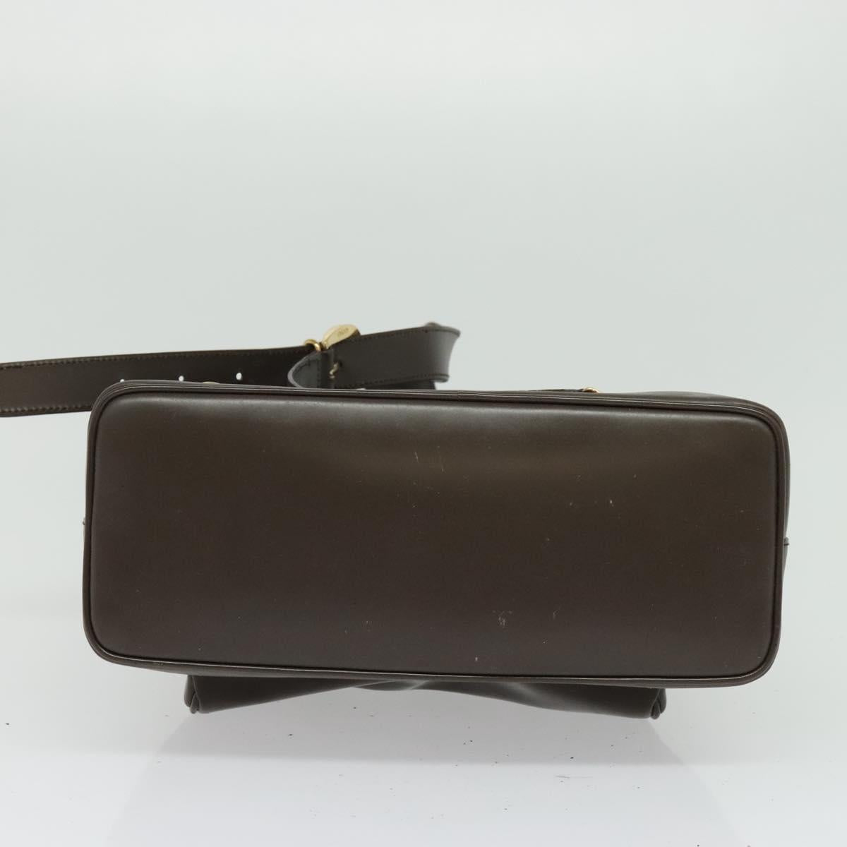 GUCCI Bamboo Body Bag Leather Brown Gold 003 3444 0027 Auth 133328