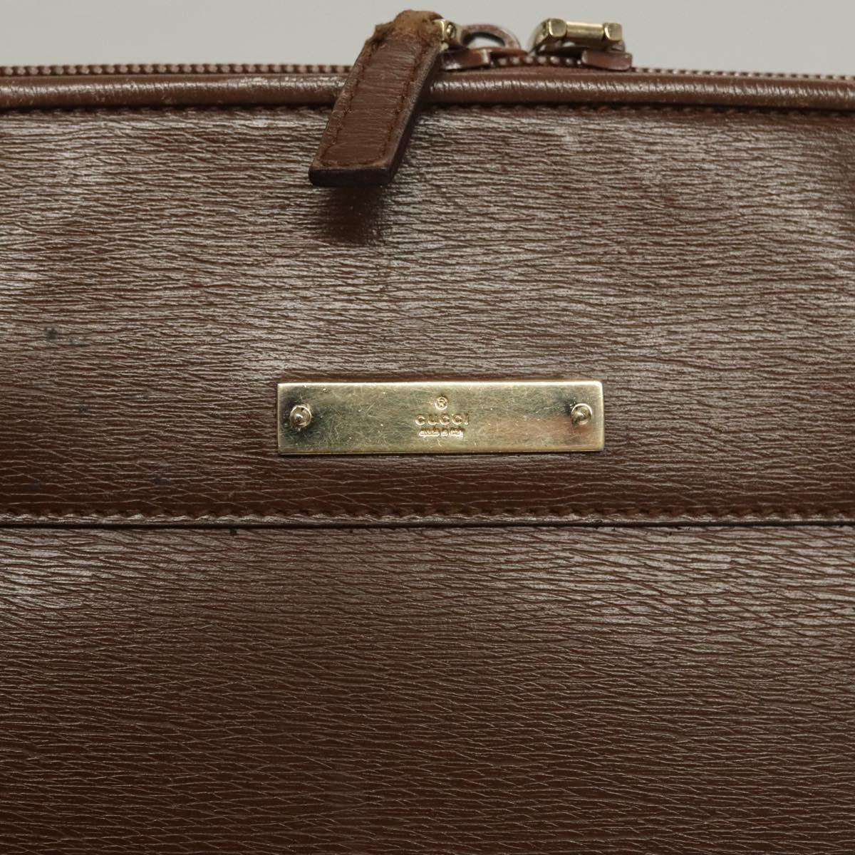 GUCCI Tote Bag Leather Brown Auth 133332