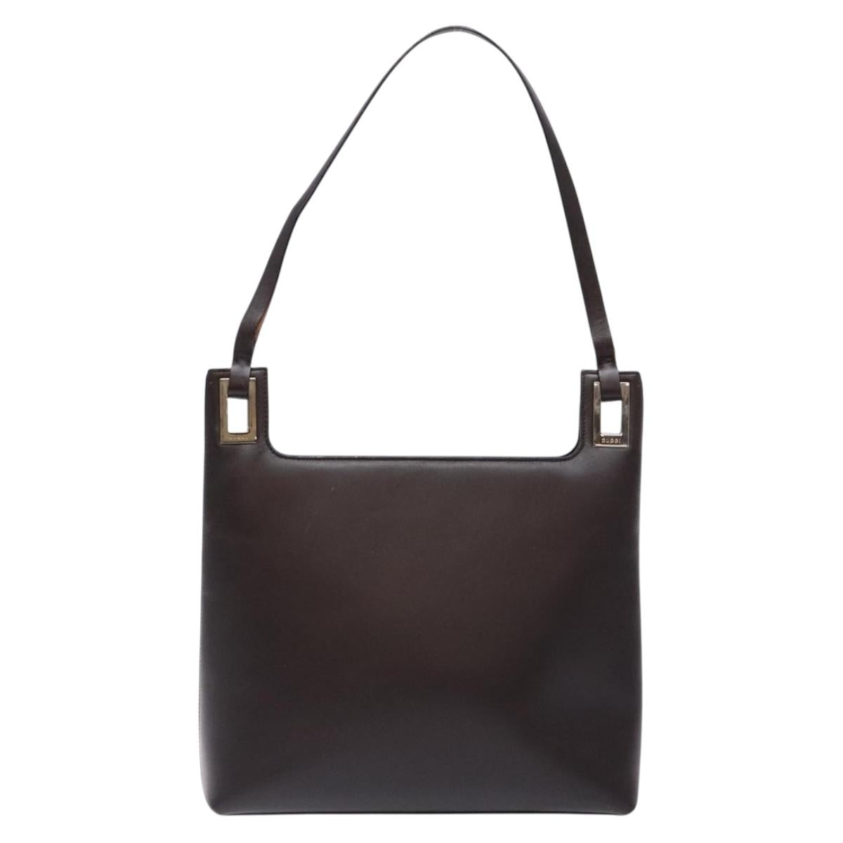 GUCCI Shoulder Bag Leather Brown 001 3099 Auth 133377