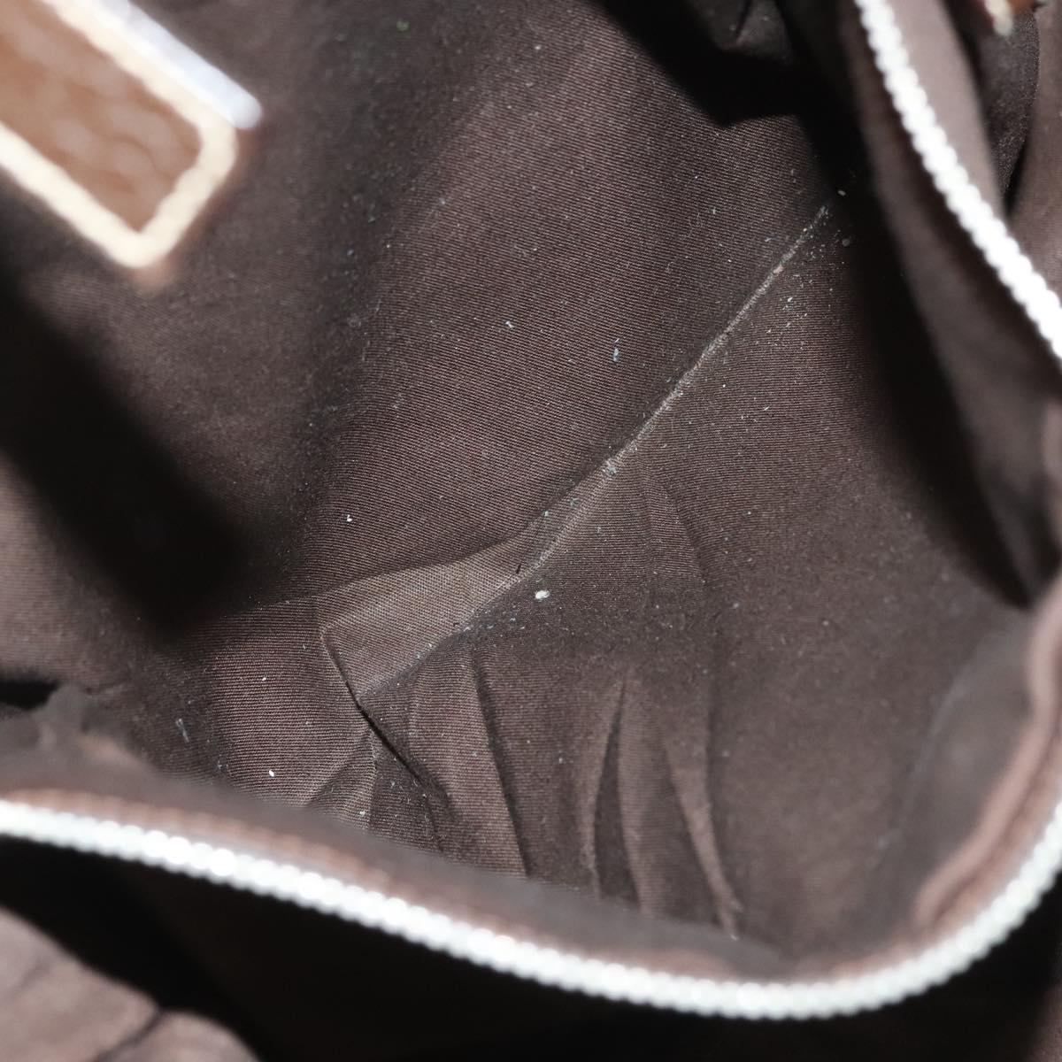 PRADA Shoulder Bag Canvas Beige Silver Auth 133380