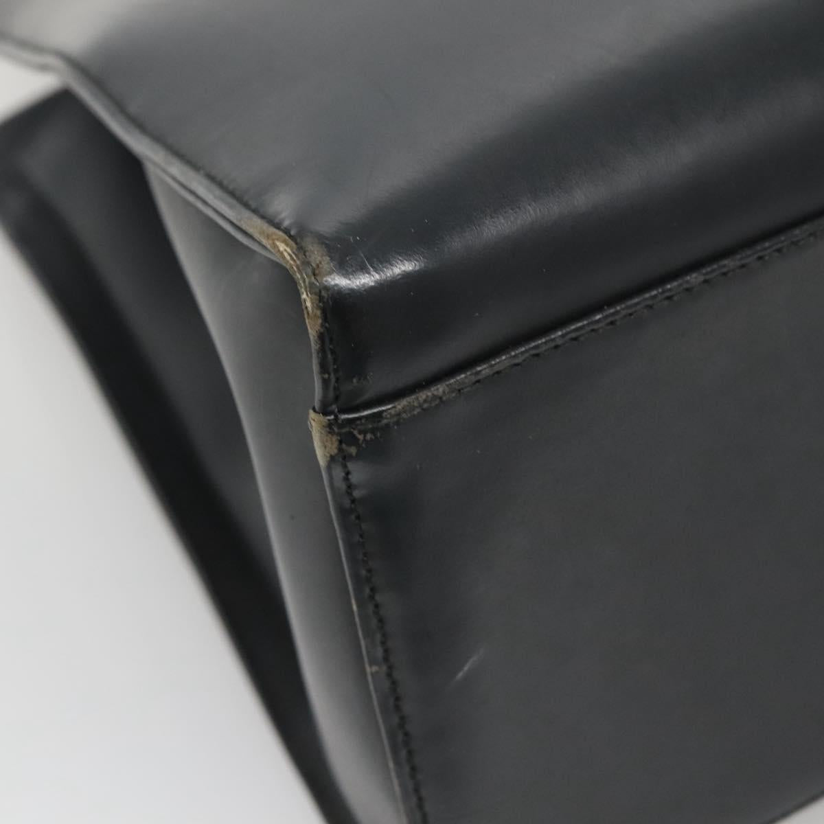 GUCCI Bamboo Hand Bag Leather Black 002 1010 3754 Auth 133382