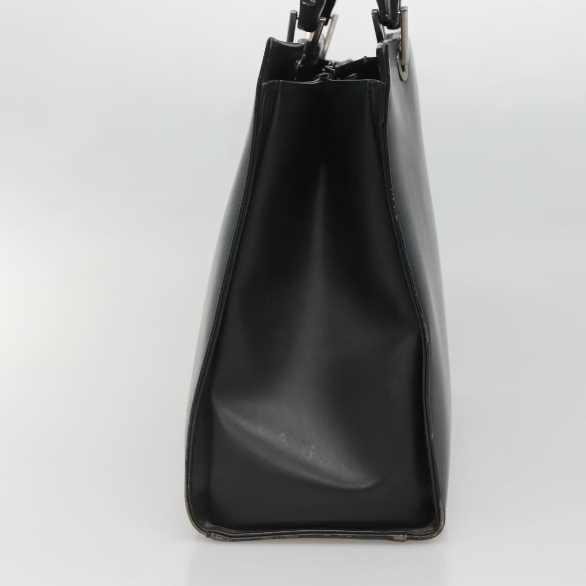 GUCCI Bamboo Hand Bag Leather Black 002 1010 3754 Auth 133382