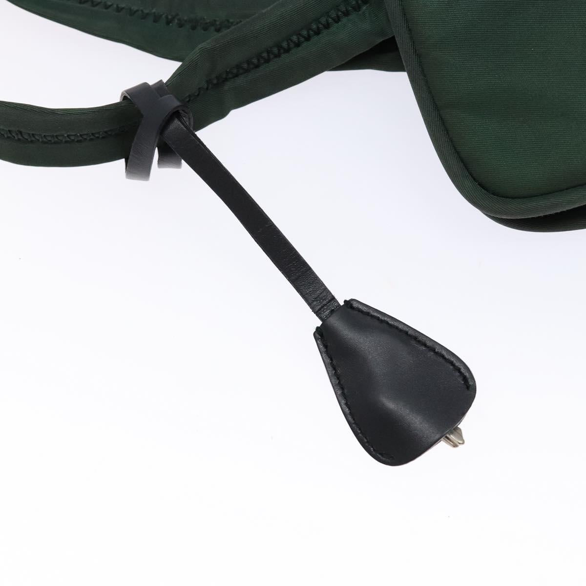 PRADA Hand Bag Nylon Green Gold Auth 133384